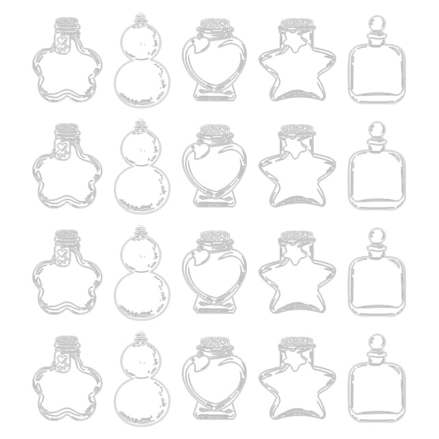 TIMIFIS Transparent Sticker, Home Decor Transparent Sticker Package Bottle Dried Flower Hand Account Sticker Transparent Bookmark Glass Bottle Sticker Decoration