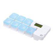 Smart 7-Day Pill Dispenser with Alarm, Programmable Medication Organizer for Daily Doses, Portable Travel Case with LCD Display, Durable Design for Seniors Caregivers
