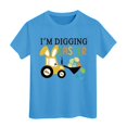 thumbnail image 1 of PMVFHDE T-Shirt Graphique à Manches Courtes Imprimé Lapin de Pâques pour Enfants, Col Rond, Décontracté, pour Garçons et Filles, Tee-Shirt de Vacances Printemps Été, Bleu, 8-9 Ans, 1 of 4