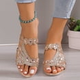 thumbnail image 1 of Cameland Women's Summer New Rhinestone Color Diamond One Line Thick Sole Fashion Wedge Sandals, 1 of 8