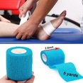 thumbnail image 3 of 2”x 5 Yards Self Adhesive Bandage Wrap, Breathable Vet Wrap Cohesive Bandage First Aid for Pets, Athletic Elastic Self Adherent Wrap for Sports Injury: Wrist, Knee & Ankle Sprains (Random Color), 3 of 7