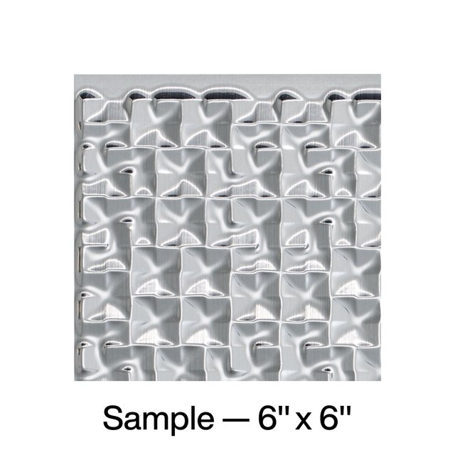 Fasade Terrain Vinyl Backsplash Panel Brushed Aluminum 6x6 Inch Sample