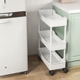thumbnail image 1 of ZZkhGO Storage Cart, Multi Layer Mobile Storage Rack with Wheels, Easy Assembly Rolling Utility Cart for Living Room Bedroom Bathroom Kitchen, 1 of 7