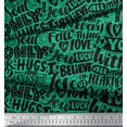 thumbnail image 2 of Soimoi Green Rayon Fabric Just Love Forever Text Print Fabric by Yard 42 Inch Wide, 2 of 3