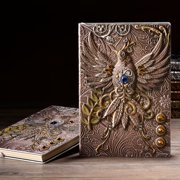 EGNMCR Diary NoteBook Notebooks for Work Retro Embossed Bird Pattern Notebook European A5 Notepad Stereo 100 Pages embossed notebook