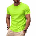 thumbnail image 1 of Viluyesy T-Shirt Actif d'Été à Séchage Rapide pour Homme, Col Ras du Cou, Muscle, Doux, Extensible, Uni, Manches Courtes, Vert Fluorescent, TG, 1 of 9