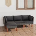 thumbnail image 1 of vidaXL 4 Piece Garden Lounge Set with Cushions Poly Rattan Grey, 1 of 5