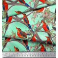 thumbnail image 2 of Soimoi Modal Satin Fabric Boy,Surfboard And Beach Bird Printed Fabric 1 Yard 42 Inch Wide, 2 of 3