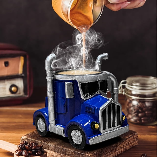 Kbndieu Mug Lettering Handcrafted Truck Coffee Mug Semi-Truck Coffee Mugs Trucker Gifts for Men Truck Gifts for Men Trucker Gifts for Truck Gifts for Truck Drivers Kitchen Essentials