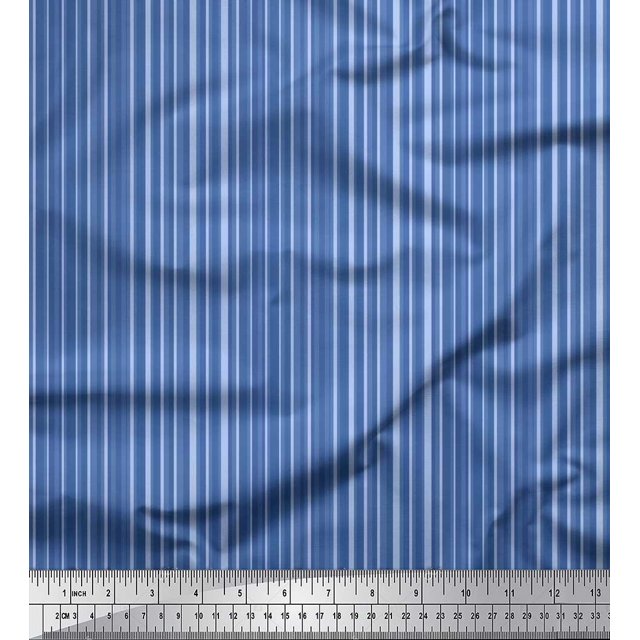 Soimoi Georgette Viscose Fabric Vertical Stripe Print Fabric by The Yard 42 Inch Wide