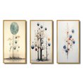 thumbnail image 2 of Designart "Vintage Illustration Geometric Tree of Wisdom II" Modern Geometric Framed Wall Art Set Of 3 - Blue Abstract Frame Gallery Set For Office Decor, 2 of 6