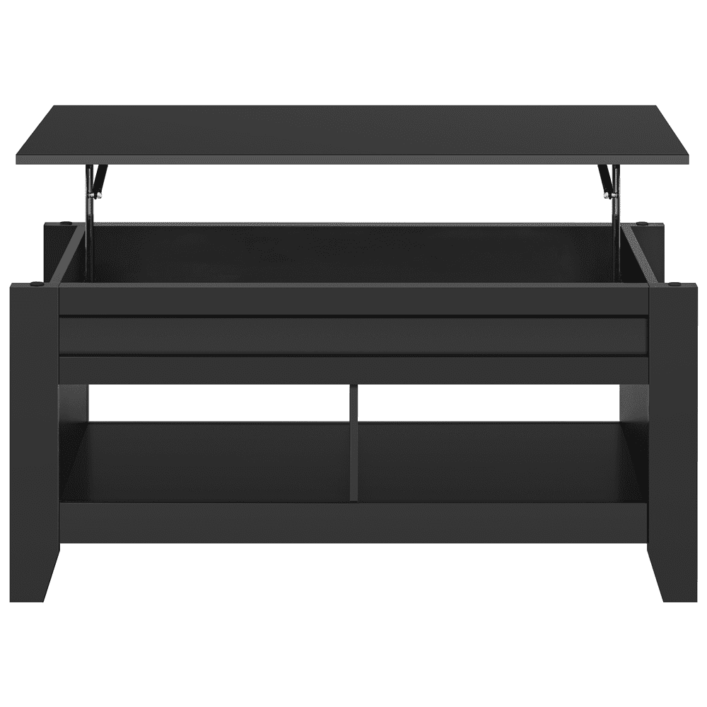 FullFurnique 41" Lift Top Coffee Table with Hidden Compartment & 2 Open Shelves