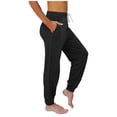 thumbnail image 3 of Pantalon Femme Décontracté Mode Femme Couleur Unie Confortable Détente Poche Pantalon Neuf Dixièmes, 3 of 4