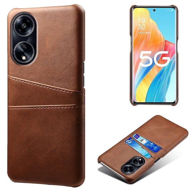 For Oppo A1 5G/A98 5G/F23 5G Dual Card Slots Phone Cover PU Leather Coated PC Protective Case