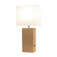 thumbnail image 4 of Elegant Designs Modern Leather Table Lamp with USB and White Fabric Shade, 4 of 7