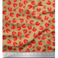 thumbnail image 1 of Soimoi Green Poly Georgette Fabric Tomato Vegetable Fabric Prints By Yard 42 Inch Wide, 1 of 3