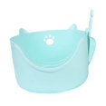 thumbnail image 4 of Open Top Cat Litter Box Litter Pans Cage Large Pan Portable Durable Potty Toilet Green, 4 of 9