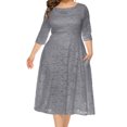 thumbnail image 2 of LLYwey Aubaines Robes d'Été pour Femmes Mode Col en V Fente Petite Traîne Robe Longue Robe de Soirée Robe Longue Nouvelle Robes Décontractées Gris TG, 2 of 5