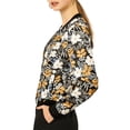 thumbnail image 4 of INSPIRE CHIC Women's Bomber Jacket Slim Fit Lightweight Zip Up Jacket Black S, 4 of 8
