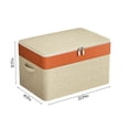 thumbnail image 2 of Double Layer Zipper Storage Bag, Large Capacity Clothes & Quilt Organizer, Portable Wardrobe Box with Reinforced Handle, Beige, 1-Pack, 2 of 7