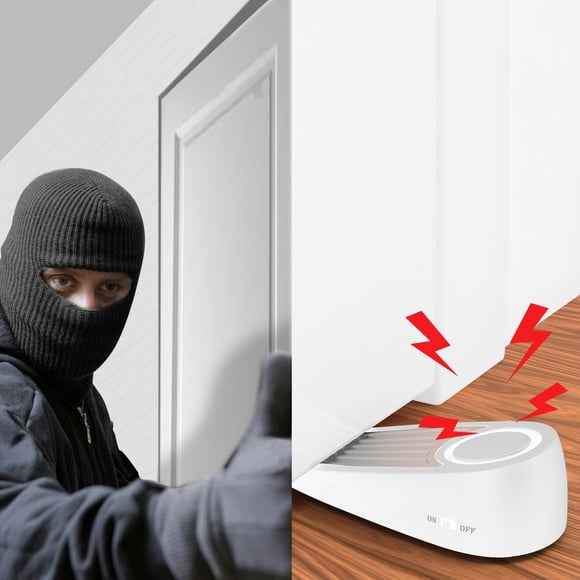TopLLC Wireless 125dB Door Stop Alarm Lock Vibration Sensor Hotel Security System Anti-theft Alarm Door Stopper For Home on Clearance