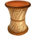thumbnail image 1 of Natural Geo Tabouret d'Appoint en Moray - Orange Tissé à la Main, 1 of 4