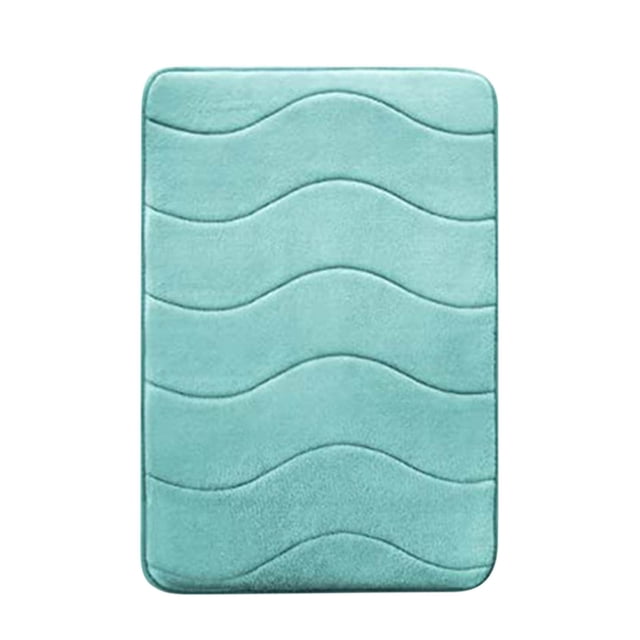 Bath Rugs For Bathroom 40 cm x 60 cm Thick Striped Memory Foam With Soft Absorbent Velvet Top And Nonslip Dots Underside Machine Washable