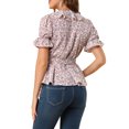 thumbnail image 3 of INSPIRE CHIC Women's Sweet Fruit Crossover V Neck Short Sleeves Ruffle Wrap Blouse, 3 of 6