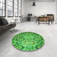 thumbnail image 4 of Ahgly Company Tapis de Zone Ronds d'Intérieur Lavables à la Machine, Style Transitionnel, Verts, 7 Pieds Rond, 4 of 7