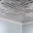 thumbnail image 5 of Fasade Rosette Decorative Vinyl Ceiling Panels 2ft x 4ft 5 Pack Brushed Aluminum, 5 of 5
