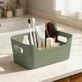 thumbnail image 1 of pstuiky Storage Box Kitchen Organizer & Pantry Bin for Snacks, Utensils & Spices Reusable Plastic Container with Handle, Beige, 1 of 6