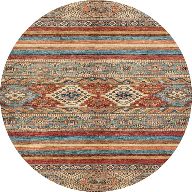Ahgly Company Tapis d'Intérieur Ronds Abstraits Brun Chameau Abstrait, 6 Pieds Rond