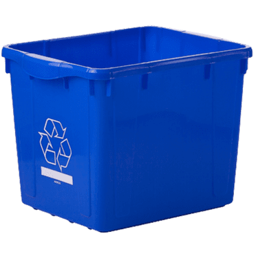 Nova Products 16 Gallons (60L) Recycling Bin - Durable Plastic Waste Basket for Indoor/Outdoor Use, Space-Saving Design (Blue) - (Made in Canada)