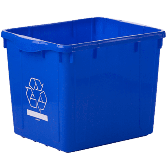 Nova Products 16 Gallons (60L) Recycling Bin - Durable Plastic Waste Basket for Indoor/Outdoor Use, Space-Saving Design (Blue) - (Made in Canada)