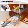 thumbnail image 3 of KFFKFF Dual Layer 16"W x 21"D Sliding Cabinet Arranger, Robust Slide Out Pantry Racks, Steel with Chrome Finish Roll Out Compartments, Glide Out Storage for Kitchen Cabinet, Bathroom, Beneath Sink, 3 of 9
