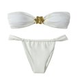 thumbnail image 2 of LYMAYTER Two-Piece Bikini Metal Ring Halter Swimsuit for Womens Beach Swimsuit Set for XS-L, 2 of 10