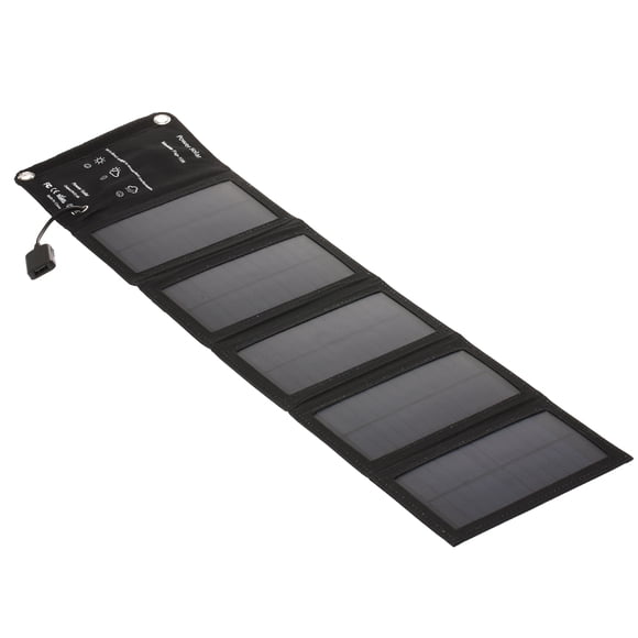 Mistaha 10W/5V Portable Solar With USB Port Foldable 5 Solar Panel Camping Hiking Travel Compact Solar Power Phone For Tablet Laptop Cellphones Black