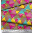 thumbnail image 2 of Soimoi Brown polyester Crepe Fabric Triangle Art Geometric Decor Fabric Printed Yard 52 Inch Wide, 2 of 3