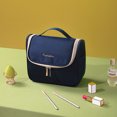 thumbnail image 3 of ZheElen Sac de Rangement de Voyage en Polyester, Antipoussière et Imperméable, Grande Capacité, Trousse Cosmétique Portable, Bleu Marine, 1 Ensemble, 3 of 6