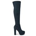 thumbnail image 3 of Unique Bargains Bottes Cuissardes à Plateforme à Talon Bloc pour Femmes, 3 of 7