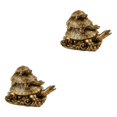 thumbnail image 1 of serony Chinese Resin Turtle Statue Sculpture for Home Decor Gift Elegant and Exquisite Shui Generation Brass 2Set, 1 of 1