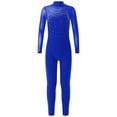 thumbnail image 4 of TiaoBug Girls Ice Skating Jumpsuit Rhinestone Mock Neck Competition Figure Skating Dancewear Royal Blue 10, 4 of 7
