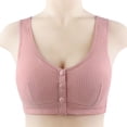 thumbnail image 2 of MIASHUI Front Closure Bras for Older Women Push Up Breathable Front Button Bralette Comfy Sleep Bras,Pink,48, 2 of 8