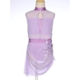 thumbnail image 3 of Oyolan Robe de Patinage Artistique Brillante pour Filles, Robe de Danse Lyrique, Justaucorps de Ballet à Jupe Froncée pour Compétition, Lavande 6, 3 of 6