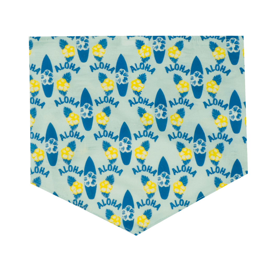 Bandana pour chien One Paw, imprimé Aloha Surf, léger, plusieurs tailles, bleu aqua, chiens