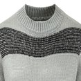 thumbnail image 4 of CEHVOM Autumn And Winter New Round Neck Color Matching Personality Trend Men's Striped Sweater, 4 of 4