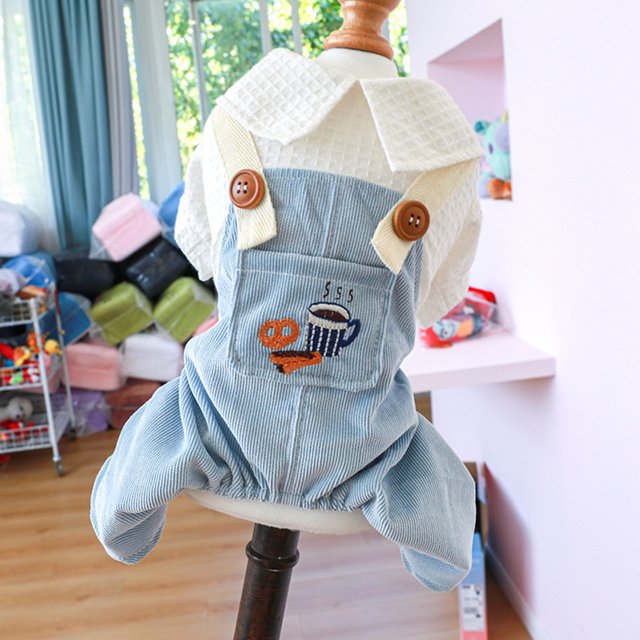 CBFFDC Cache-Couche pour Animaux Doux et Confortable Cache-Couche pour Animaux Col à Revers Motif Pain au Café Combinaison pour Chien Fournitures pour Animaux
