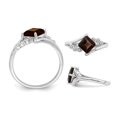 thumbnail image 4 of 4/5 Carat (ctw) Princess-Cut Smoky Quartz Ring in Sterling Silver, 4 of 4