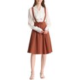 thumbnail image 2 of Unique Bargains Jupe Midi Plissée à Bretelles Rétro à Taille Élastique pour Femme, 2 of 7