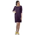 thumbnail image 3 of Moomaya Printed Tunic Dresses Women Back Slit 3/4 Sleeve Dress With Pockets, 3 of 4